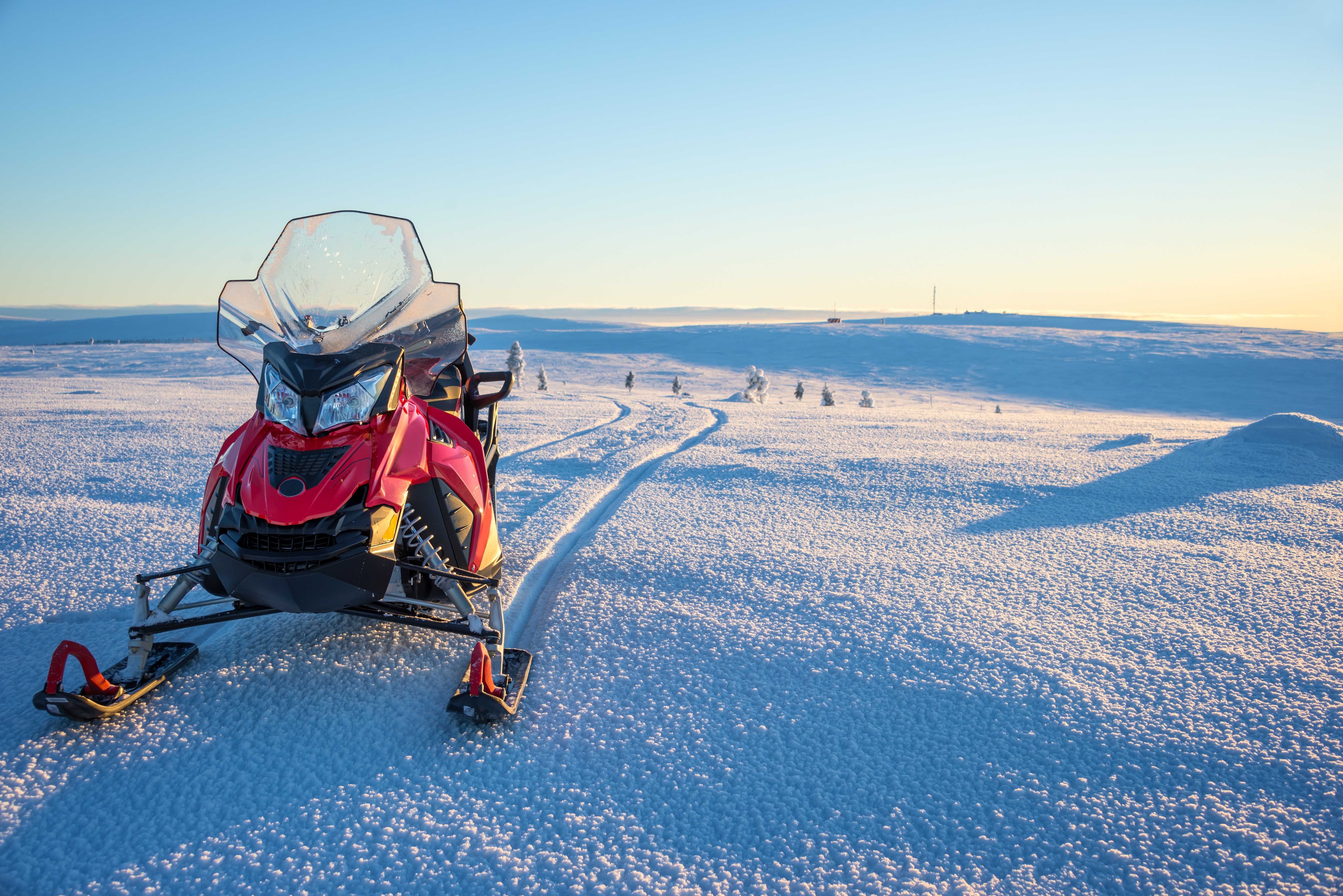 snowmobile on the snow