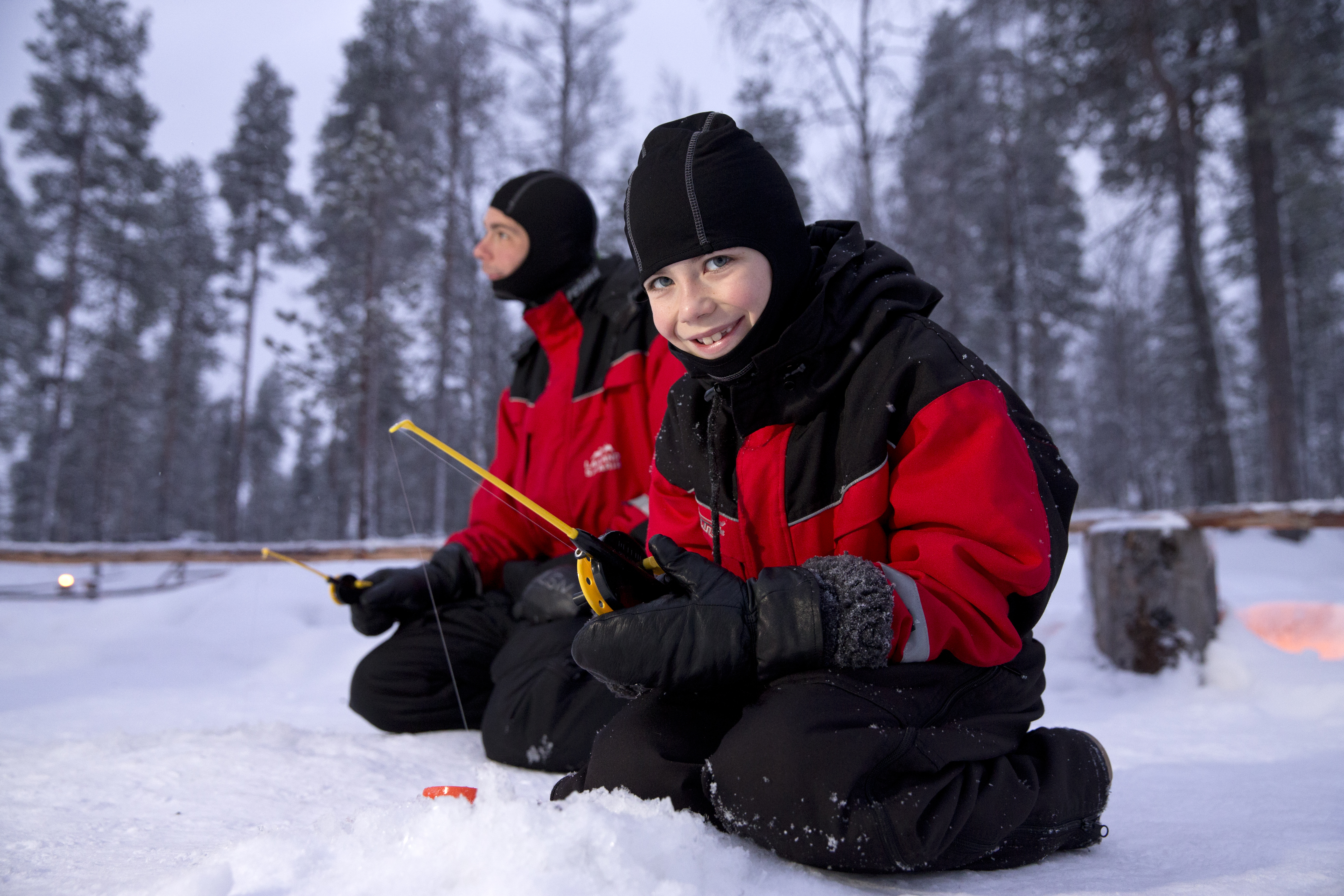ice fishing in Lapland