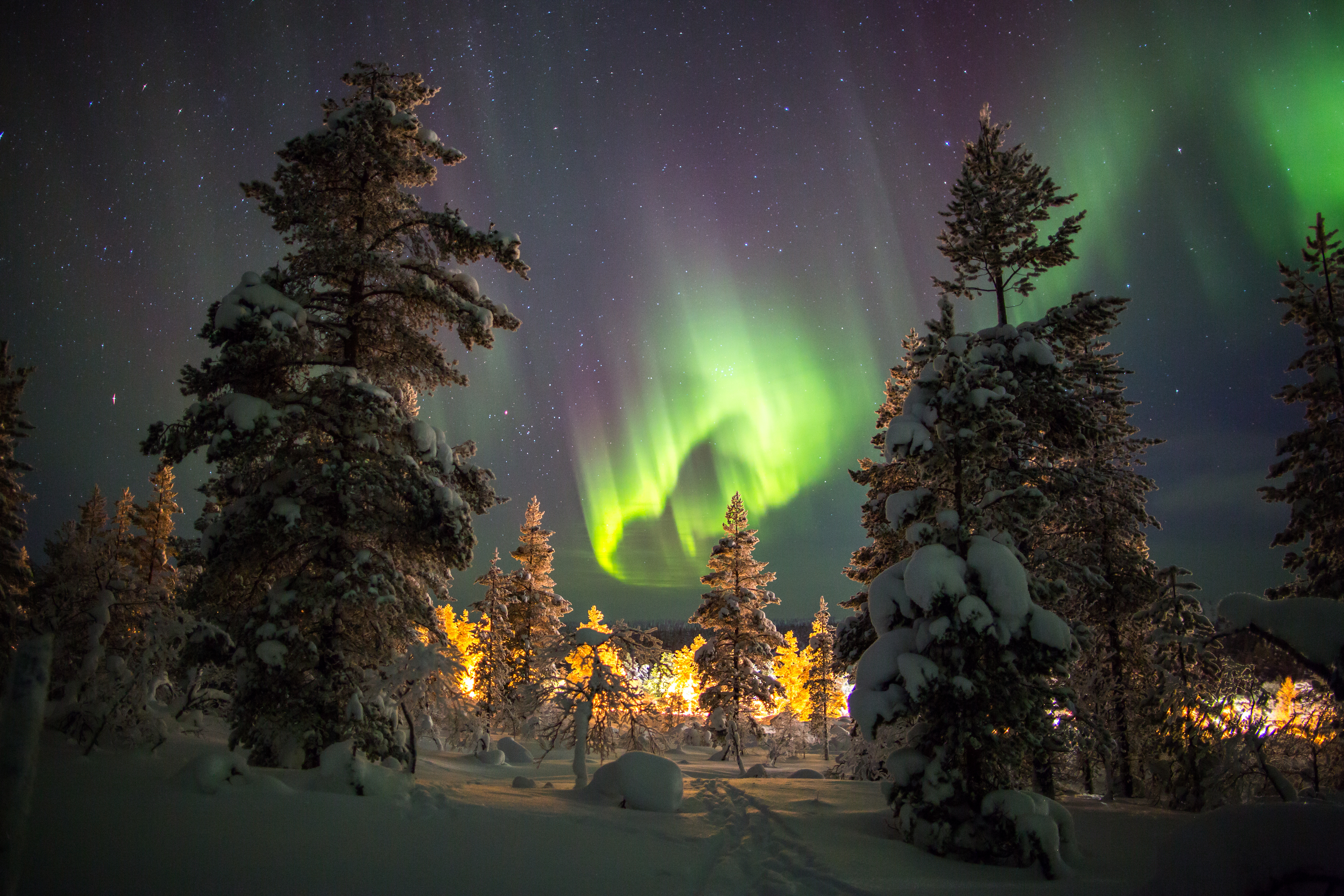 aurora borealis in Lapland